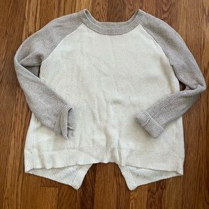 Madewell baseball sweater with semi open back